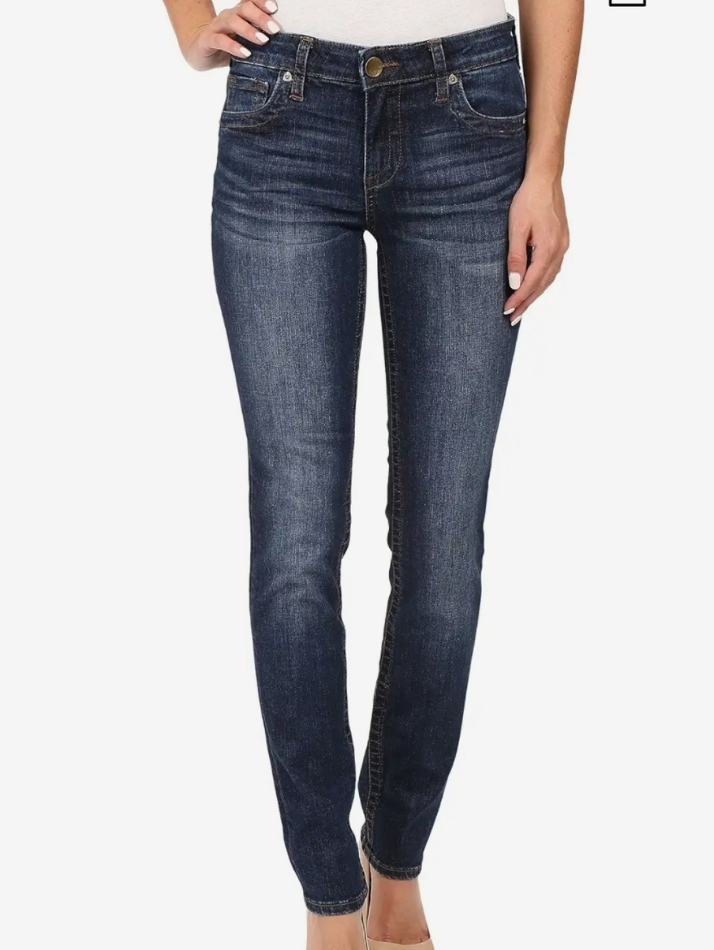 Kut From The Kloth Stevie Straight Leg Jeans  Size 8 Dark Wash Mid Rise Stretch